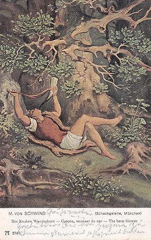 Des Knaben Wunderhorn Moritz von Schwind Waldhorn Musik Painting Postcard