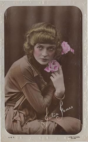 Julia James Music Hall Actress Real Photo Postcard