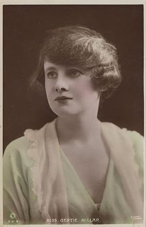 Miss Gertie Miller Actress Hand Painted Real Photo Postcard