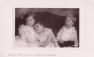 Miss Joy Baby Victor & Master Roy Rumford Old RPC Postcard