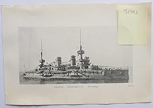 WW1 Warship 1915 Photo Print French Battleships Charlemagne Marseillaise Carnot