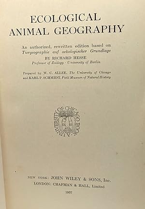 Ecological animal georaphy - an authorized rewritten edition based on tiergeographie auf oekologi...