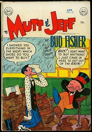 Mutt & Jeff #70 1954- Bud Fisher- DC Golden Age- Shoe Shoppe cover G/VG