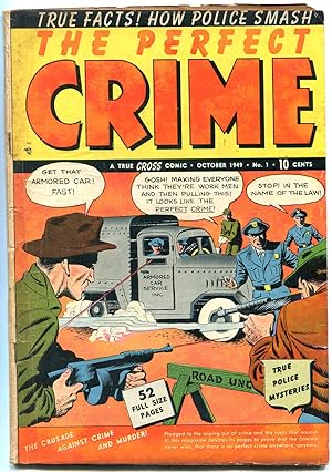 PERFECT CRIME #1 1949-TOMMY GUN COVER-POWELL-WILDEY ART VG