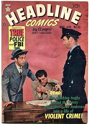 HEADLINE COMICS #40 MORT MESKIN ART 1950 CRIME VG
