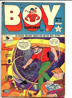 BOY COMICS #75-sci-fi cover-Golden Age-Iron Jaw VG