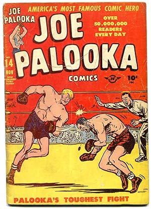 JOE PALOOKA #14 1947-HARVEY COMICS-BLACK CAT TEXT STORY G/VG