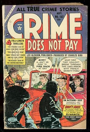 CRIME DOES NOT PAY #137-1954-CHAS BIRO-TUSKA-TOMMY GUNS G/VG