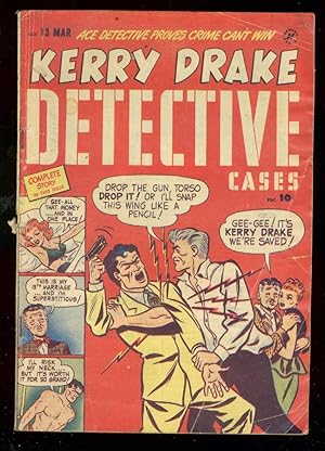 KERRY DRAKE DETECTIVE CASES #13 1949-BRUTAL COVER-DRUGS VG