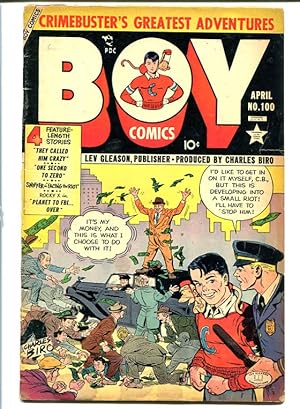 BOY COMICS #100-Free money cover-Golden Age VG