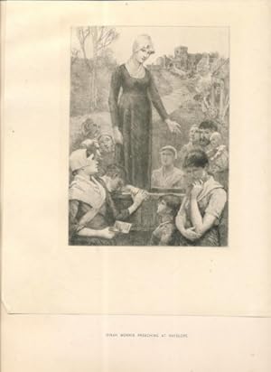 1888 Etching: Dinah Morris Preaching at Hayslope (from George Eliot's Adam Bede)
