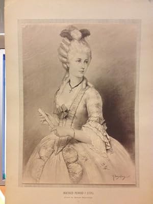 Robert Beyschlag (Artist): 1886 Lithograph Fashion Print - Rococco Period I (1775)
