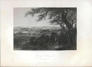 1874 Engraving - City of Baltimore (From Druid Hill Park)