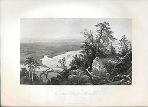 1874 Engraving - Connecticut Valley from Mount Tom