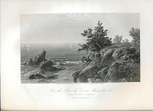 1874 Engraving - On the Beverly Coast, Massachusetts