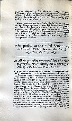 Facsimile of the Laws and Acts of the General Assembly for their Majesties Province of New York. ...
