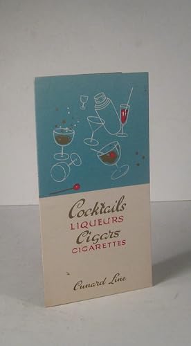 Cocktails. Liqueurs. Cigars. Cigarettes