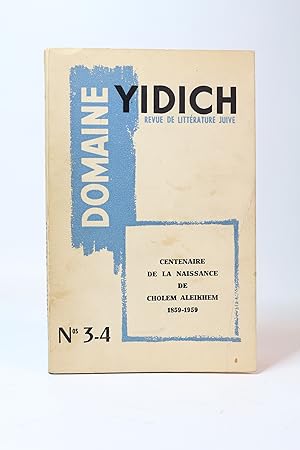 Domaine Yidich. Revue de littérature juive N°3 & 4