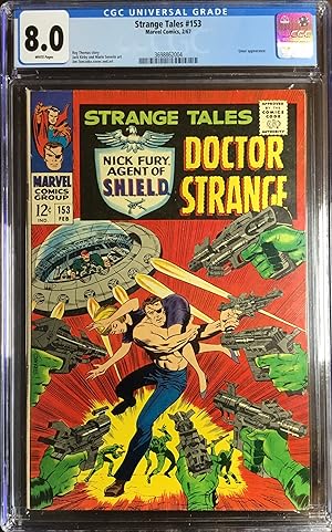 STRANGE TALES No. 153 (Feb. 1967) - Steranko S.H.I.E.L.D. & Doctor Strange - CGC Graded 8.0 (VF)