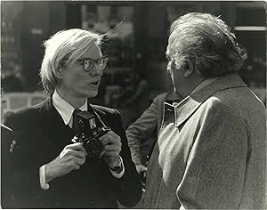 Original photograph of Andy Warhol and Federico Fellini, 1977