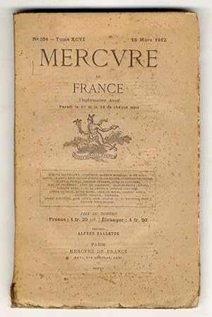 Mercure de France. N. 354. Tome XCVI. 16 Mars 1912.