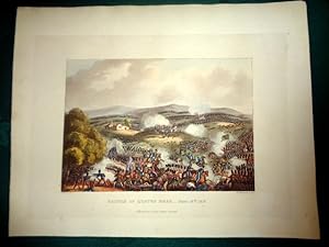 Battle of Quatre Bras June 16th 1815. Hand Coloured Aquatint. Pub Dec 1st 1815 + others related a...