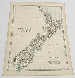 New Zealand, 1904 Atlas Continental Map Colour Engraving