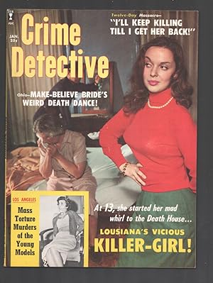Crime Detective 1/1940-Sterling-Bound and gagged woman on cover-Violence-exploitation-posed pix-VF