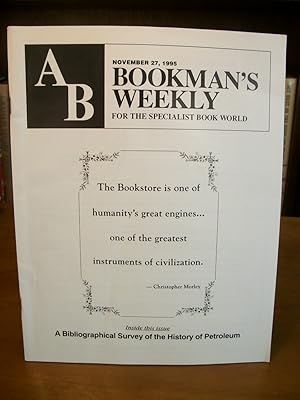 AB Bookman's Weekly for the Specialist Book World, November 27, 1995