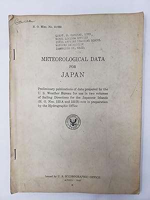 Meteorological Data for Japan - Preliminary Publications of data prepared by the U.S. Weather Bur...
