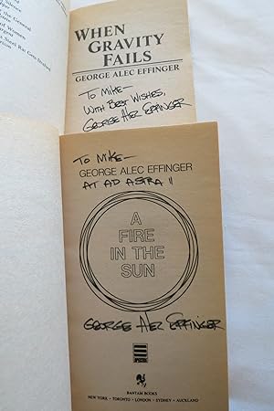 WHEN GRAVITY FAILS; A FIRE IN THE SUN (2 BOOK SET) (Signed by Author)
