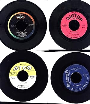 Four classic 45 rpm "single" records from the year 1961 including Gene Chandler's "Duke of Earl,"...