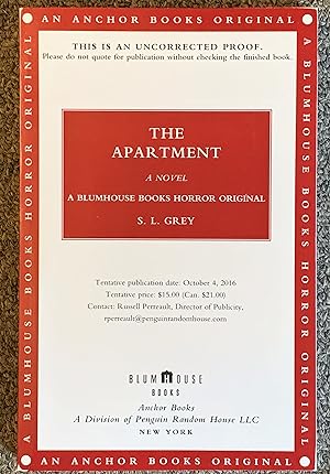 The Apartment [Uncorrected Proof]