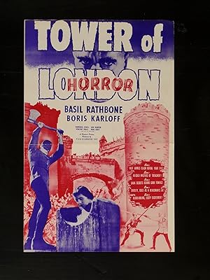 TOWER OF LONDON-REALART-1948-PRESSBOOK-BASIL RATHBONE/BORIS KARLOFF-BEHEA VF