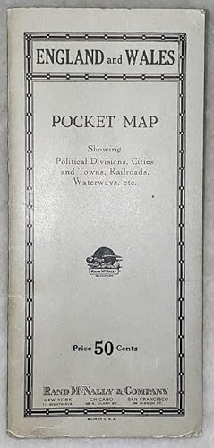 England and Wales: Pocket Map Showing Political Divisions, Cities and Towns, Railroads, Waterway,...