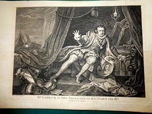 Mr Garrick In The Character of Richard The 3rd. Act 5 Scene 7 Copper engraving c1780