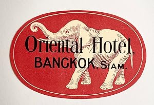 Original Vintage Luggage Label - Oriental Hotel, Bangkok