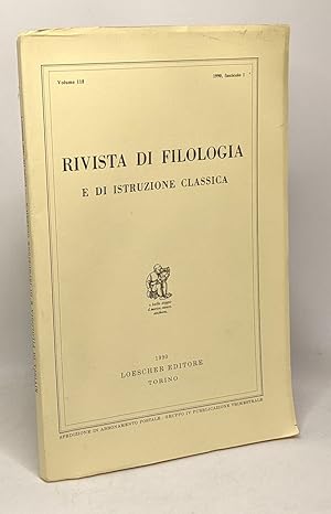Rivista di filologia e di istruzione classica - volume 118 1990 fascicolo 1