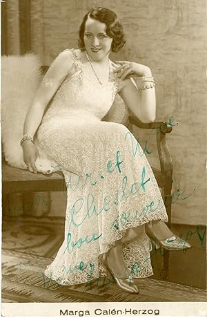 "Marga CALÉN-HERZOG" Photo originale dédicacée (années 40)