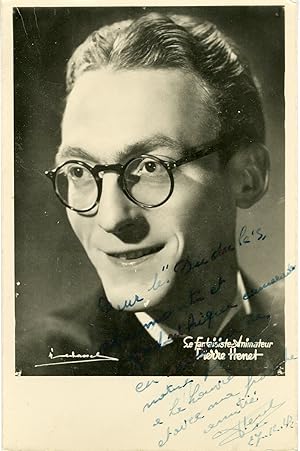 "Pierre HENET (Fantaisiste Animateur)" Photo originale dédicacée aux DUDULE'S (1943)