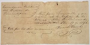 TWO AUTOGRAPH DOCUMENTS SIGNED CONCERNING A FORMER CONFEDERATE ARTILLERY MAN WHO EXILED HIMSELF T...