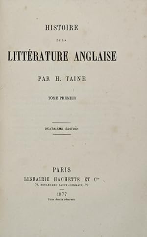HISTOIRE DE LA LITTÉRATURE ANGLAISE.