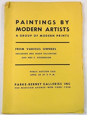 Paintings By Modern Artists: A Group of Modern Prints. New York: April 20, 1950