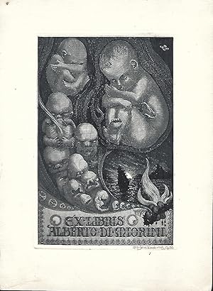 Ex Libris Alberto di Miorini. Radierung mit Aquatinta.