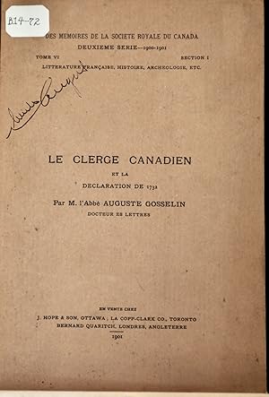 Le clergé canadien et la déclaration de 1732