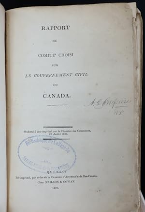 Rapport du Comité choisi sur le Gouvernement civil du Canada