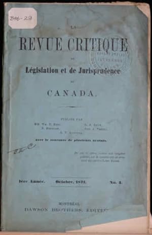 La revue critique de législation et de jurisprudence du Canada
