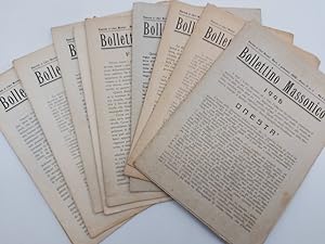 Bollettino Massonico riservato ai Liberi Muratori, Bari. Insieme di 11 numeri 1946-1948