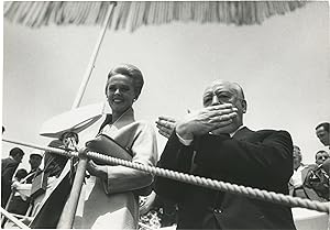 Original photograph of Alfred Hitchcock and Tippi Hedren at Cannes, 1963