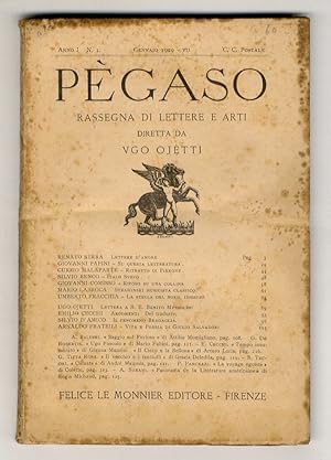 PEGASO. Rassegna di lettere e arti diretta da Ugo Ojetti. Anno I. 1929. N. 1 gennaio [- n. 12 dic...